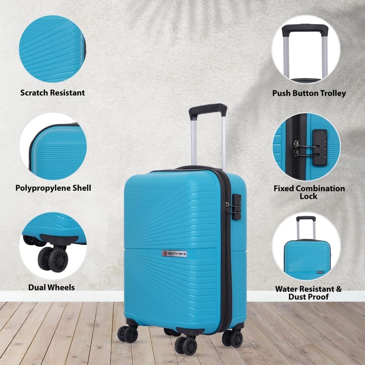 Spinnerz Trolley — Teal Blue — hardware detail thumbnail